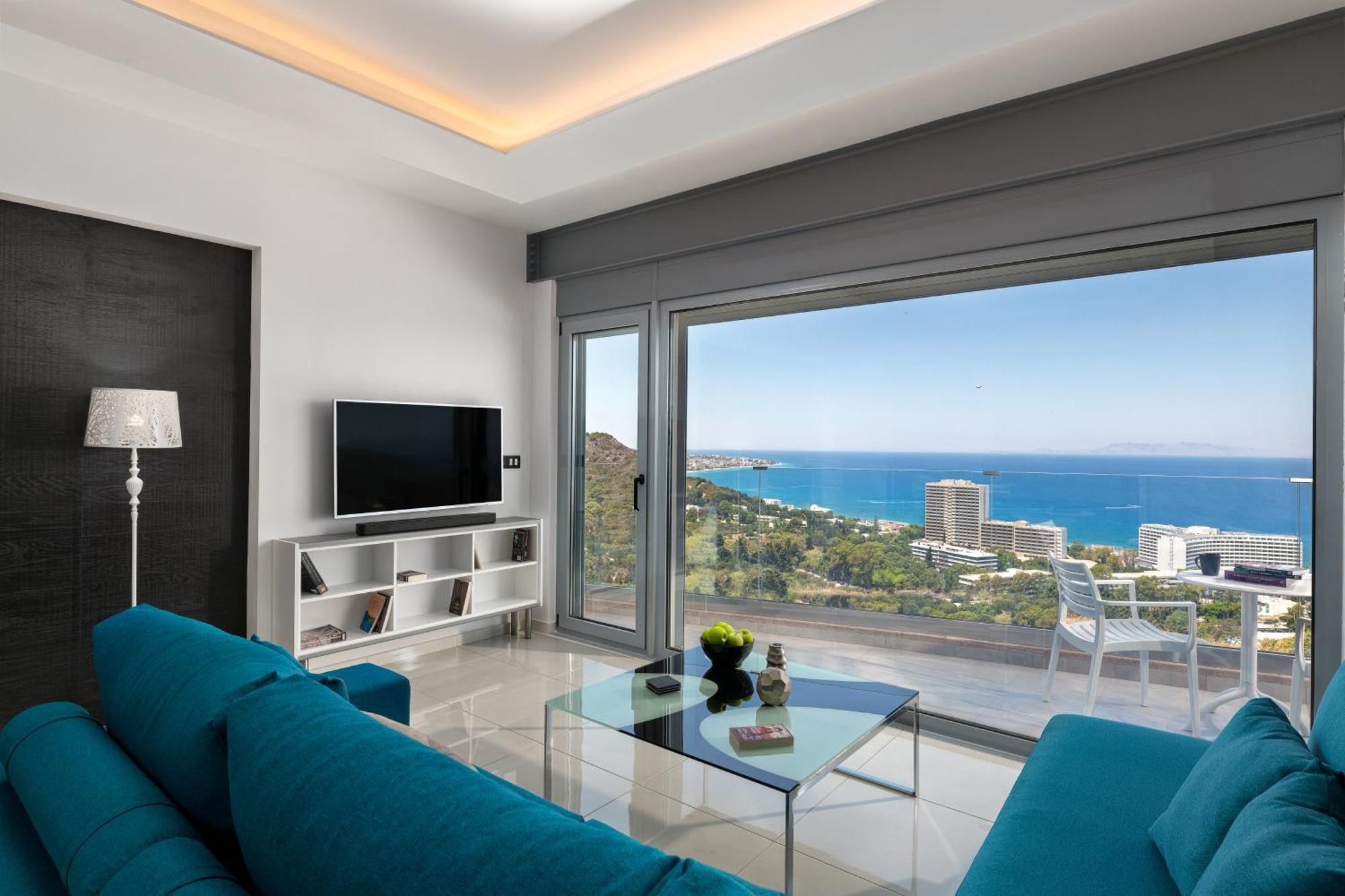 Rhodes Skyline With Out Door Jacuzzi Sea View A1 Ixia (Rhodes)