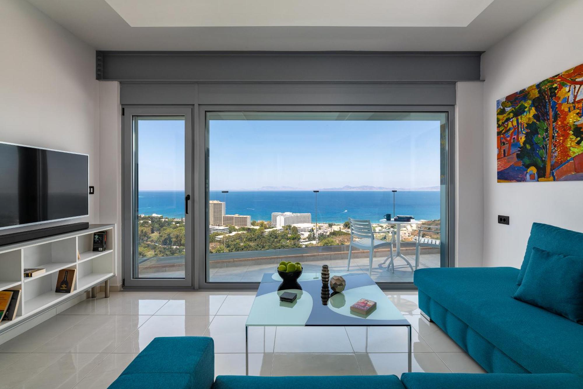 Rhodes Skyline With Out Door Jacuzzi Sea View A1 Apartment *