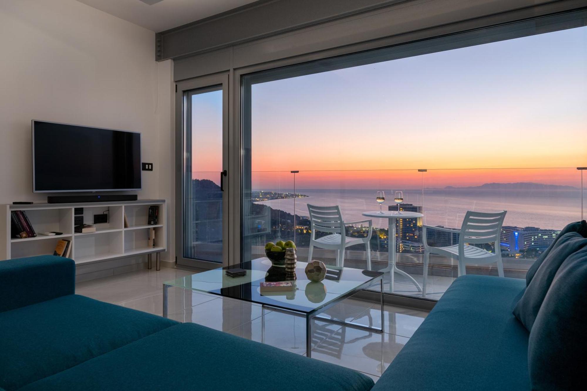 Rhodes Skyline With Out Door Jacuzzi Sea View A1 *